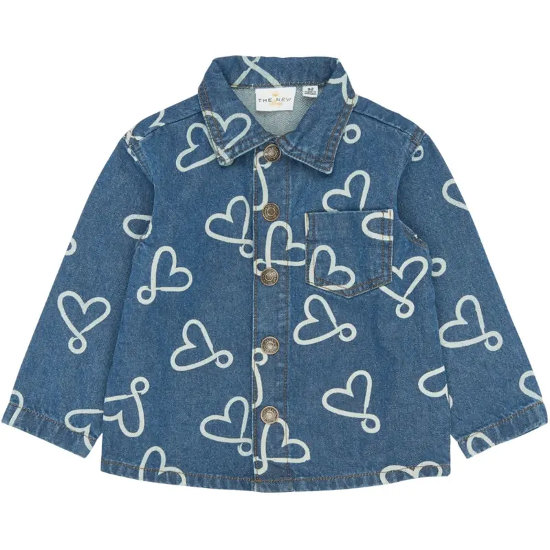 The New Siblings Medium Blue Denim Aop Tnstshea Os Denim Overshirt 1