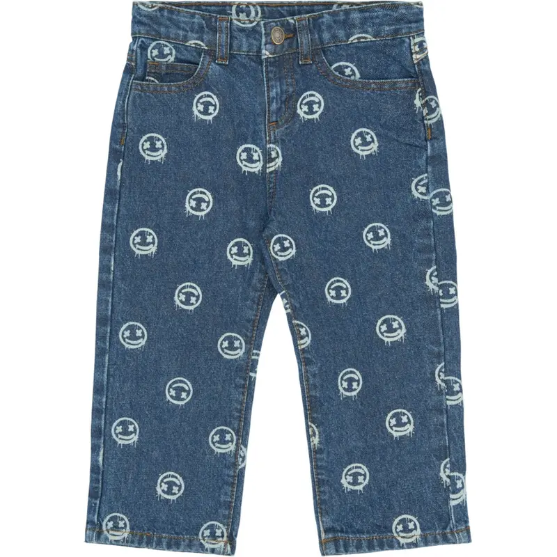 The New Siblings Medium Blue Denim Aop Tnstspero Baggy Fit Jeans 1