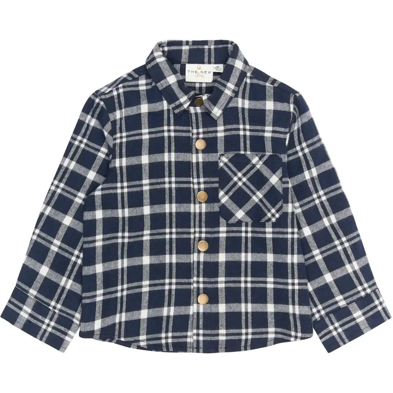 The New Siblings Navy Blazer Check Riggs L_S Flannel Skjorte 1