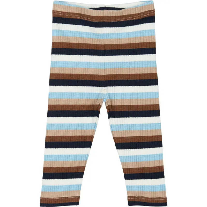 The New Siblings Powder Blue Striped Tnsbpark Rib Leggings 1