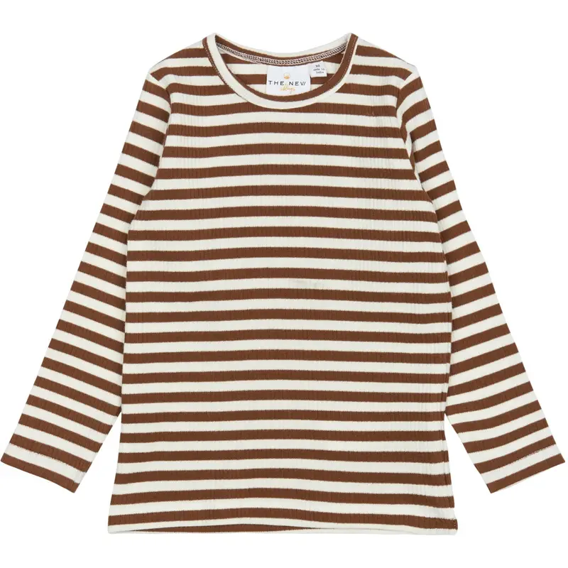 The New Siblings Toffee Striped Fro L_S Rib Tee 1