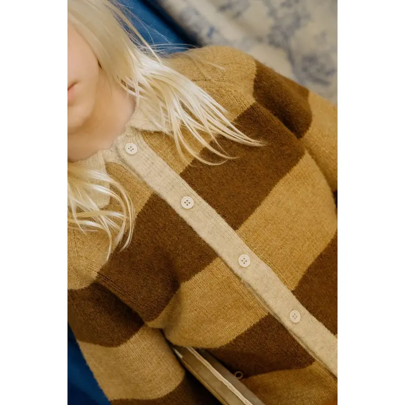Tinycottons Dark Brown / Light Brown Stripes Cardigan 3