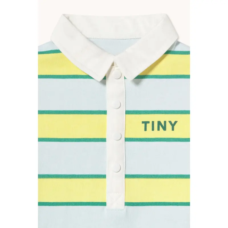Tinycottons Ice Blue Retro Stripes Polo One-Piece 2