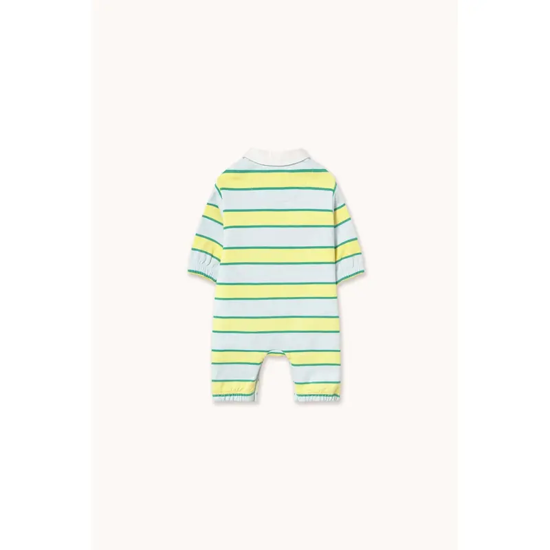 Tinycottons Ice Blue Retro Stripes Polo One-Piece 3