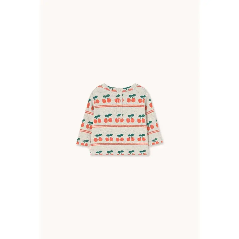 Tinycottons Light Cream Cherry Pattern Rib Baby Bluse 2