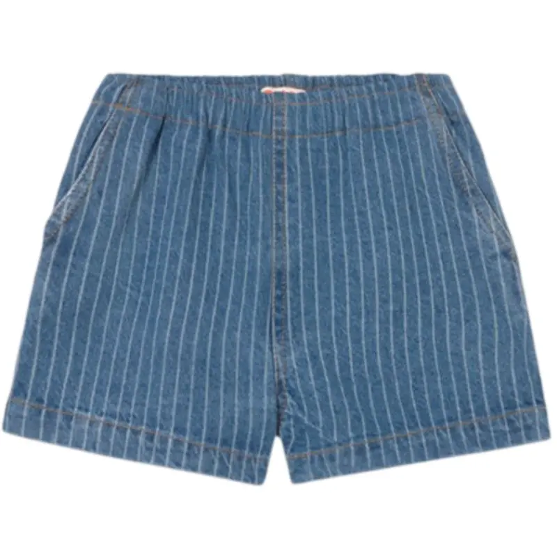 Tinycottons Light Wash Denim Stripes Denim Shorts 1