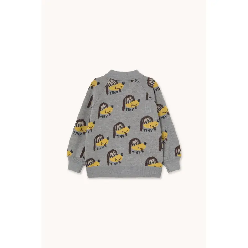 Tinycottons Medium Grey Heather Dogs Cardigan 2