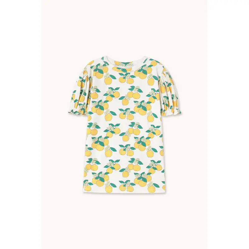 Tinycottons Off-White Oranges Puff Sleeve Kjole 1