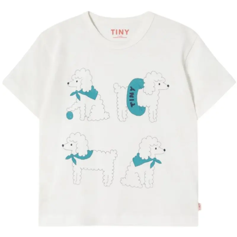 Tinycottons Off-White Poodle Graphic T-Shirt 1