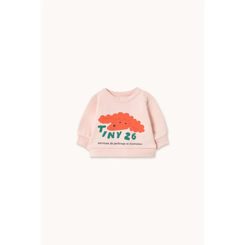 Tinycottons Pastel Pink Red Dog Baby Sweatshirt 1