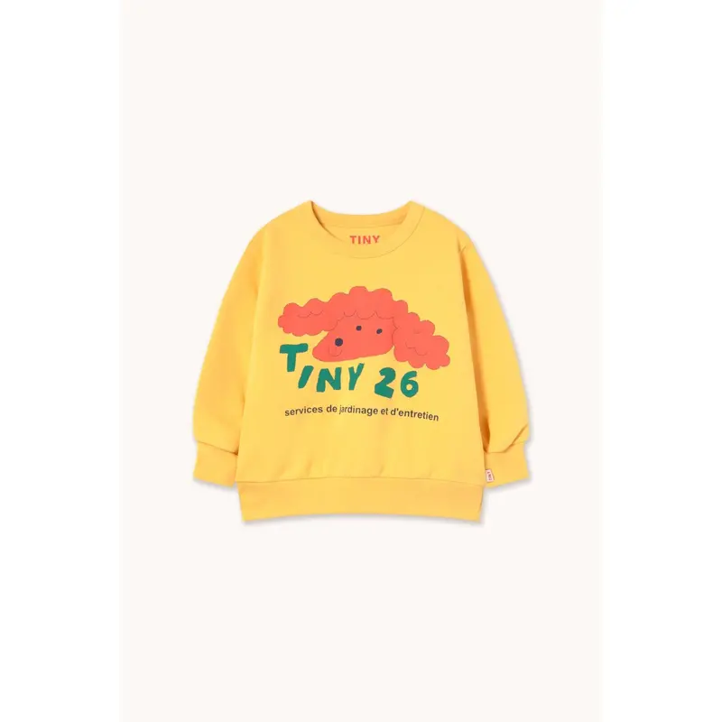 Tinycottons Soft Yellow Red Dog Graphic Sweatshirt 1
