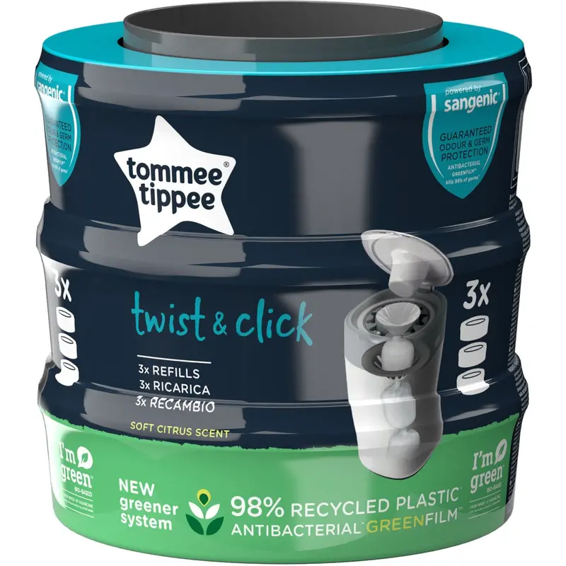 Tommee Tippee Sangenic Twist & Click Refill, 3-Pak 1