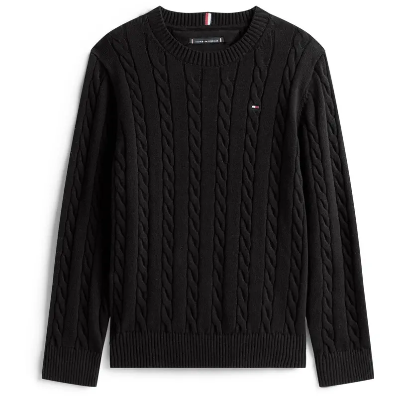 Tommy Hilfiger Black Bomuld Cable Sweater 1