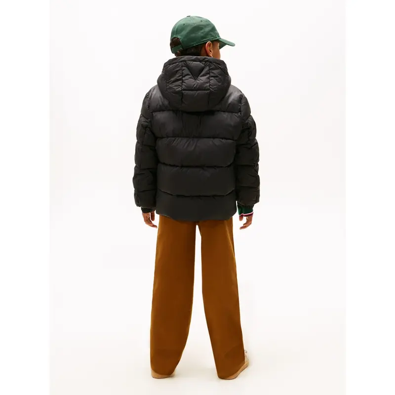 Tommy Hilfiger Black Matt Og Shine Embossed Jakke 10