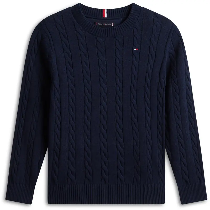 Tommy Hilfiger Dark Night Navy Bomuld Cable Sweater 1