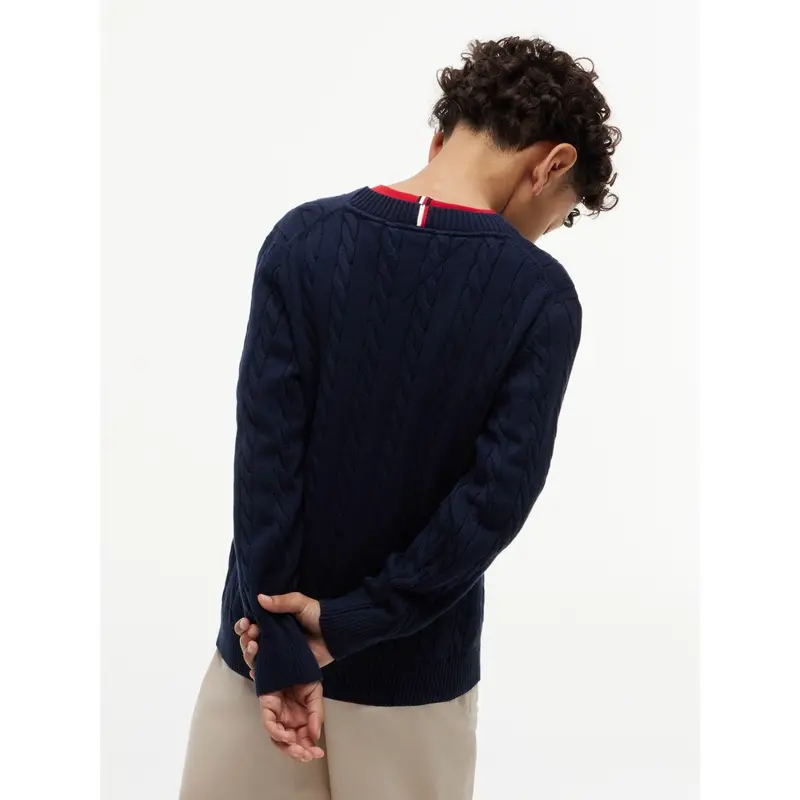 Tommy Hilfiger Dark Night Navy Bomuld Cable Sweater 10