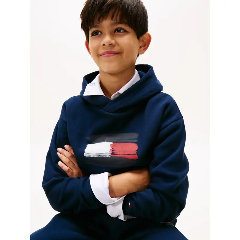 Tommy Hilfiger Dark Night Navy Flag Hættetrøje 3
