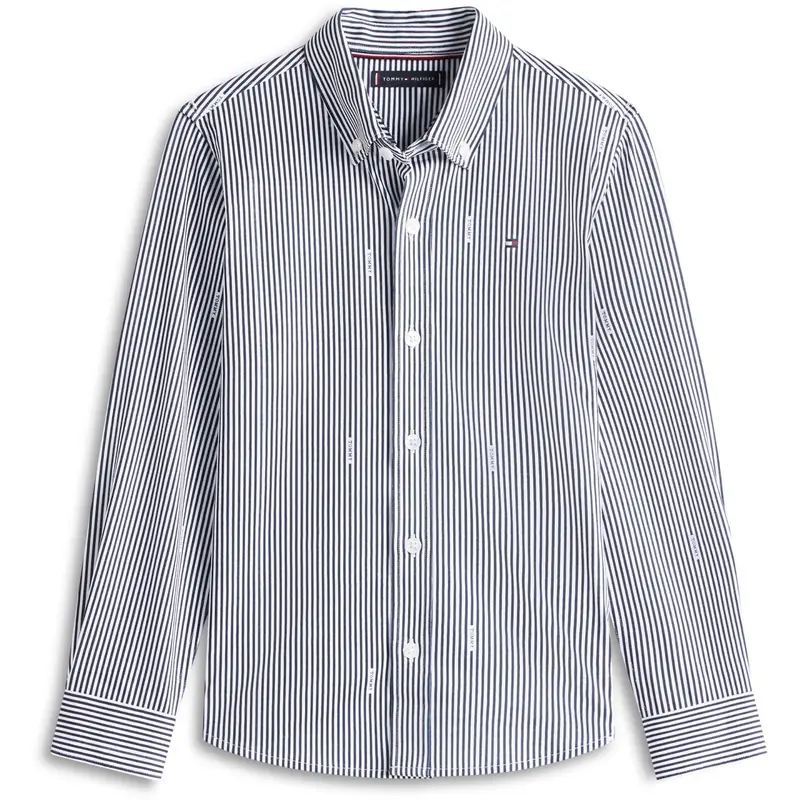 Tommy Hilfiger Dark Night Navy White Stripe Aop Jersey Skjorte 1