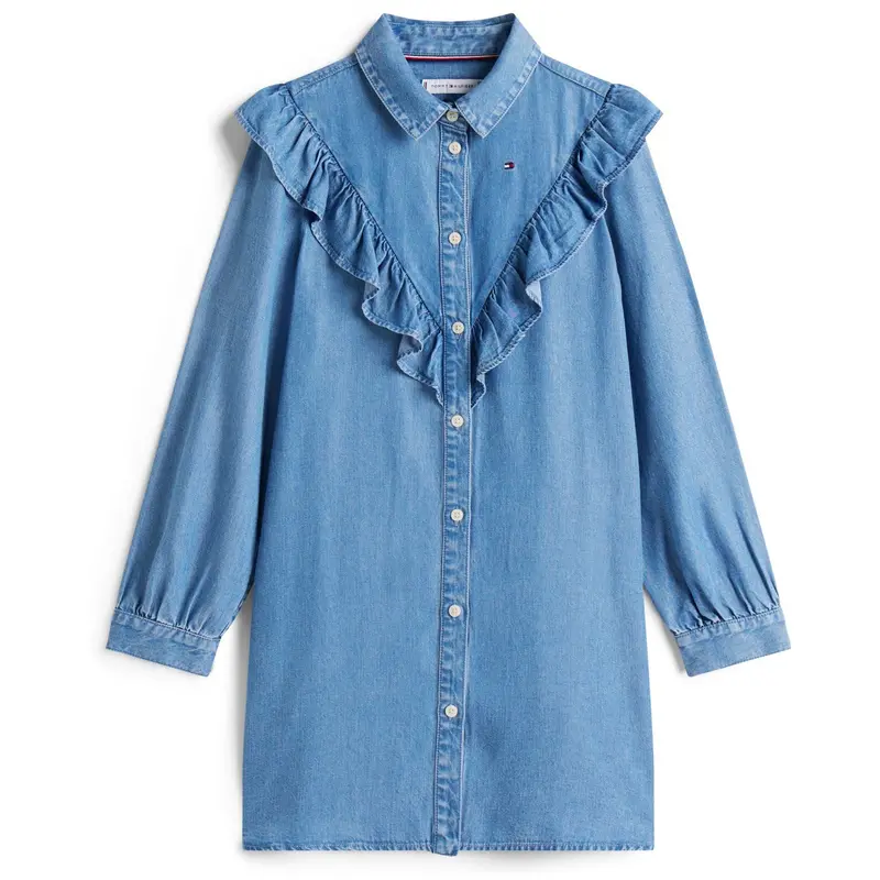 Tommy Hilfiger Denim Ruffle Skjorte Kjole 1