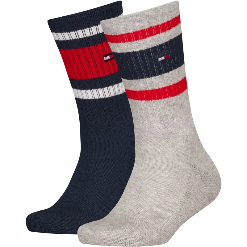 Tommy Hilfiger Grey Melange Th Kids Strømpe 2P Sport Stripe 1