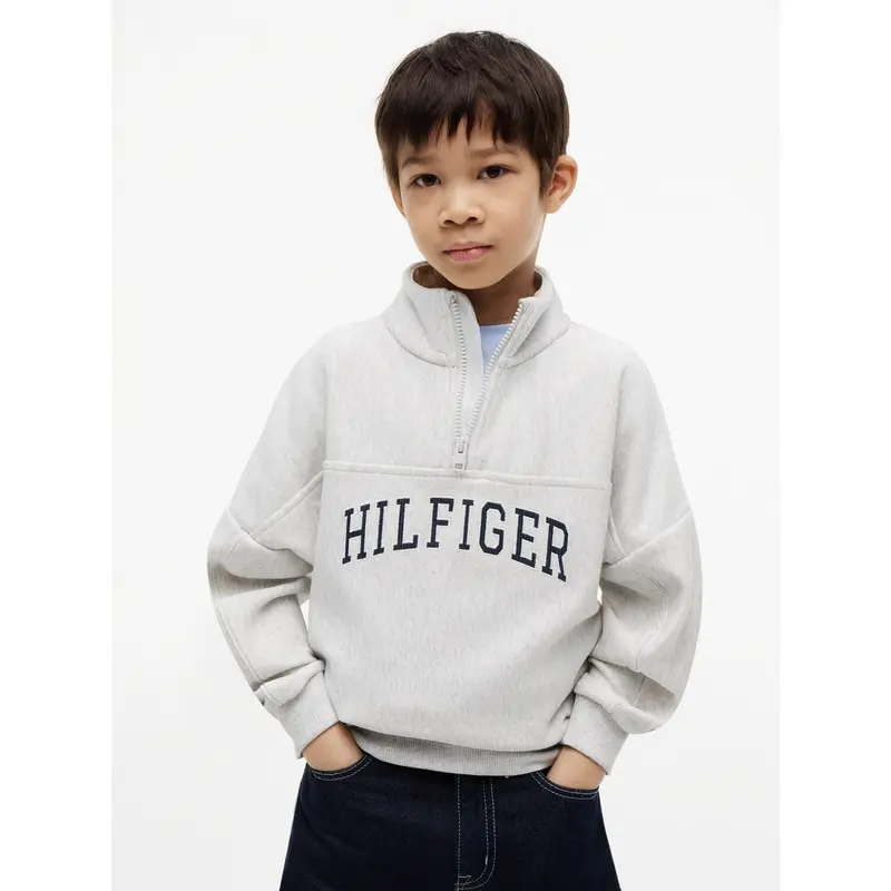 Tommy Hilfiger Light Grey Heather Hilfiger Varsity Zip Sweatshirt 1