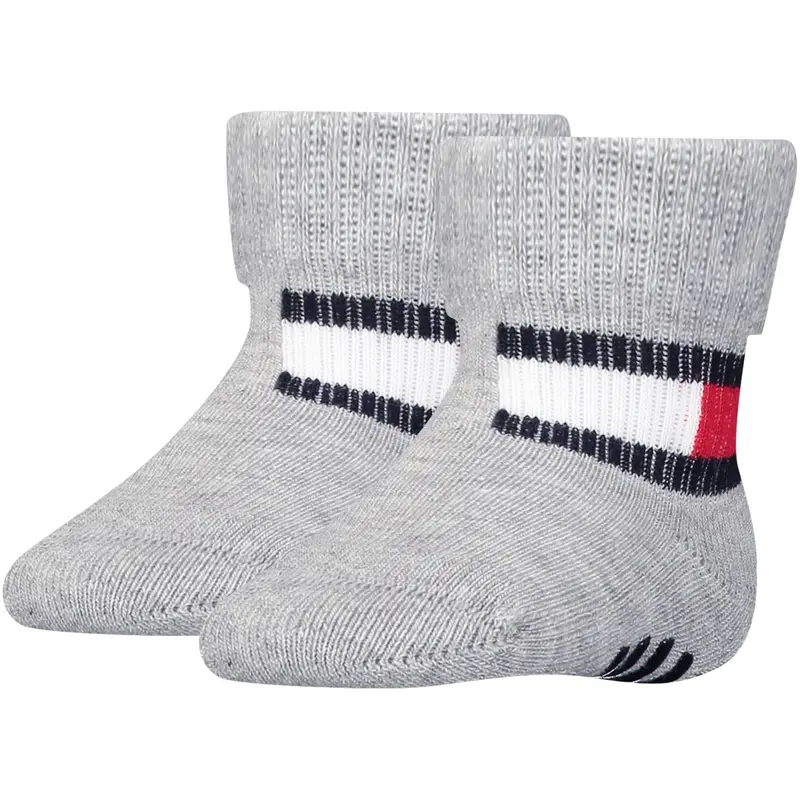 Tommy Hilfiger Light Grey Melange Th Baby Strømpe 2P Flag Strømpe 1