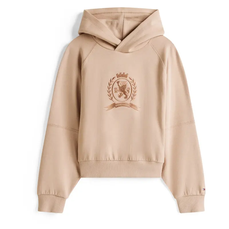 Tommy Hilfiger Malted Milk Tonal Crest Hættetrøje 1