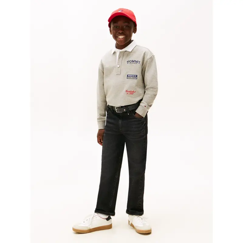 Tommy Hilfiger Mid Grey Heather Multi Print Polo Ls 4