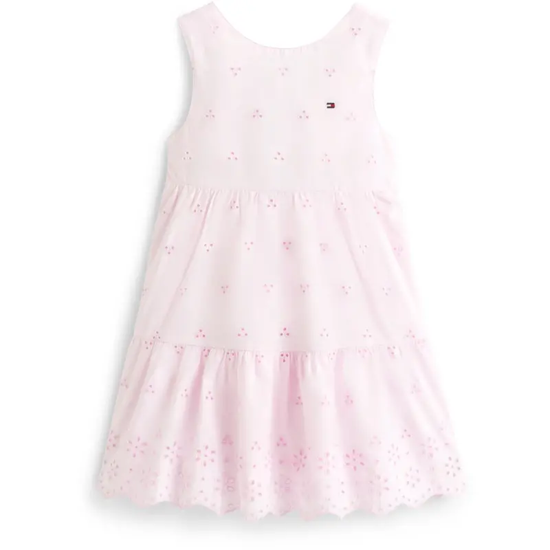 Tommy Hilfiger Pearly Pink Lg Broderie Anglaise Sløjfe Kjole 1