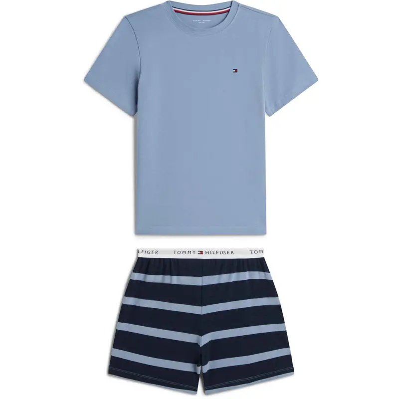 Tommy Hilfiger Rugby Stripe / Brisk Blue Ss Pj Sæt 1