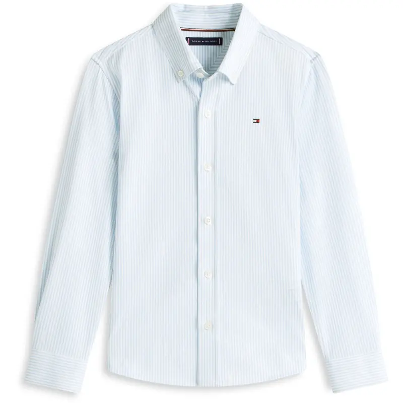Tommy Hilfiger White Breezy Blue Stripe Aop Jersey Skjorte 1