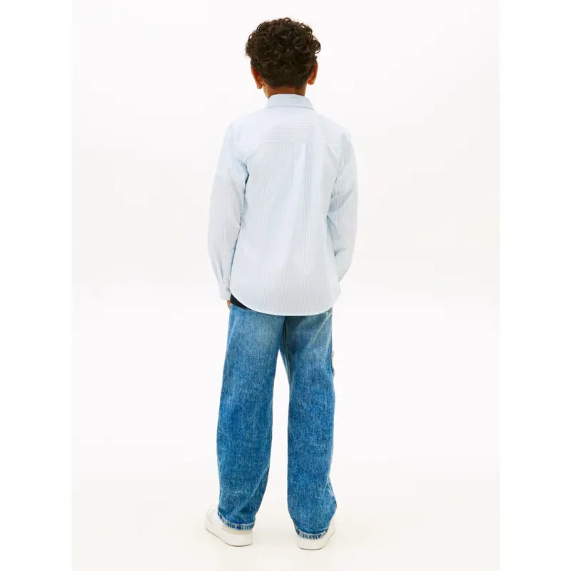 Tommy Hilfiger White Breezy Blue Stripe Aop Jersey Skjorte 5