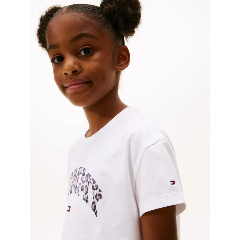 Tommy Hilfiger White Varsity Sateen Graphic Tee S/S 3
