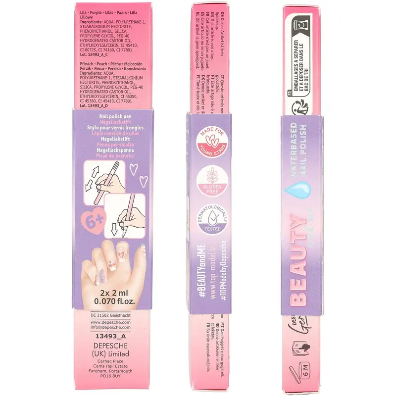 Topmodel Beauty And Me Neglelak Pen Sæt Pink & Purple 2