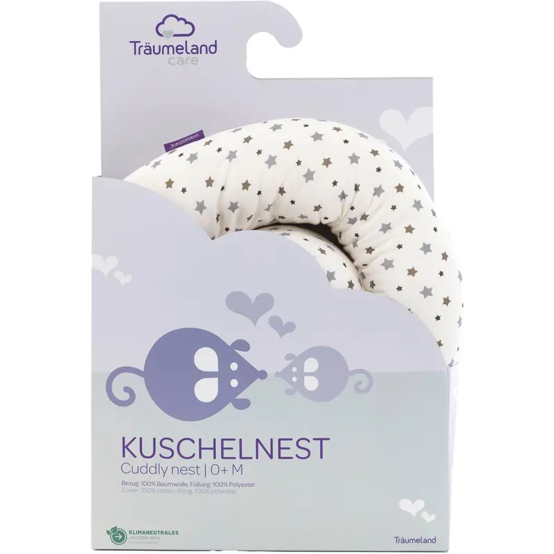 Träumeland White/Grey Cuddly Nest Grey Stars 2