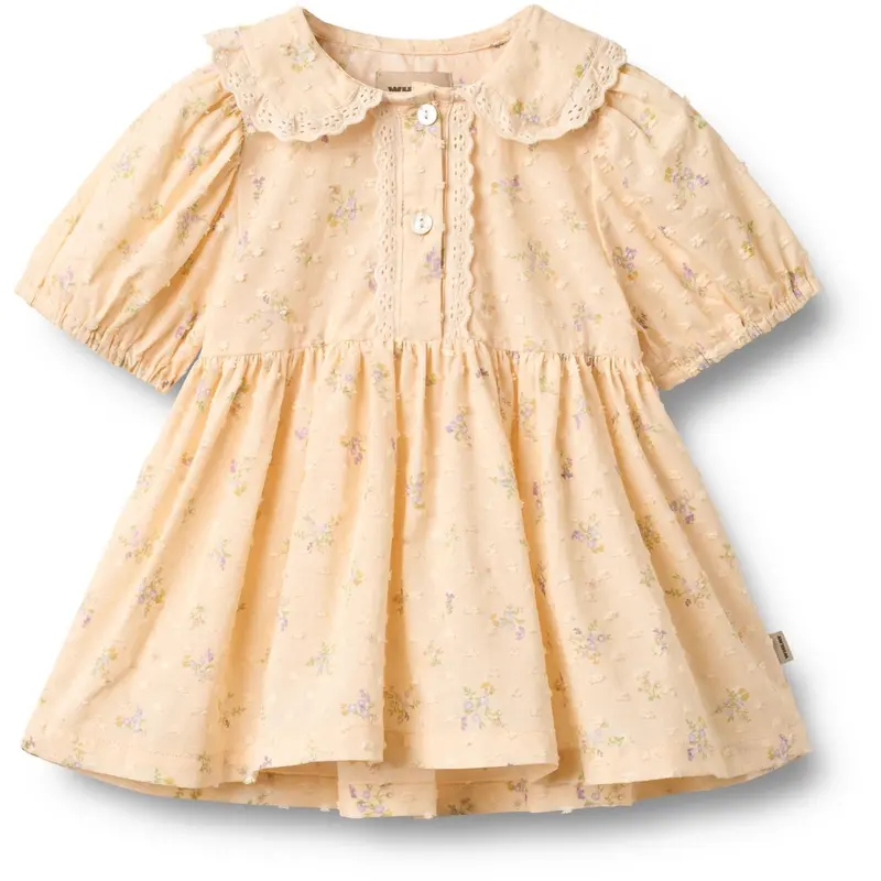 Wheat Barely Apricot Flowers Kjole S/S Adele 1
