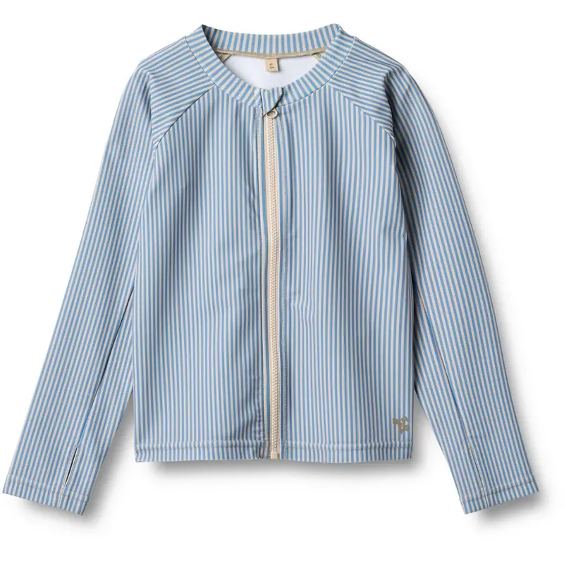 Wheat Blue Swim Stripe Badebluse L/S Zip Ada 1