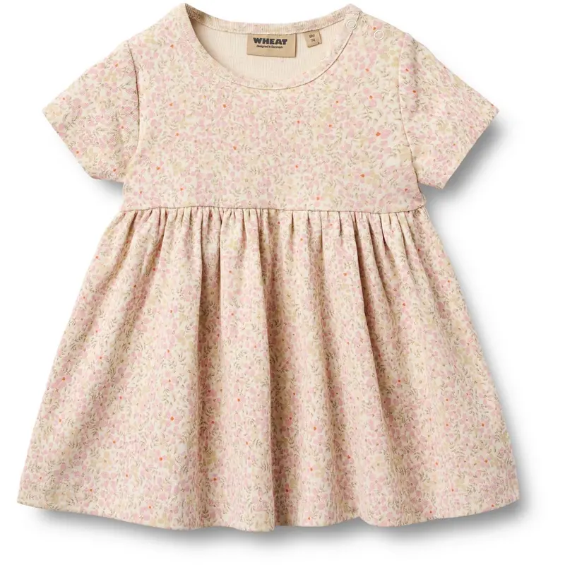 Wheat Coral Flowers Jersey Kjole S/S Nova 1