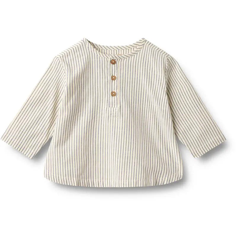 Wheat Dark Blue Stripe Skjorte Bjørk 1