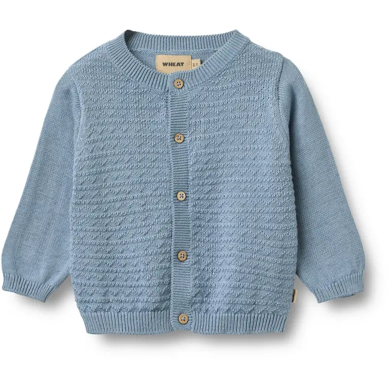 Wheat Faded Denim Strik Cardigan Bjørn 1