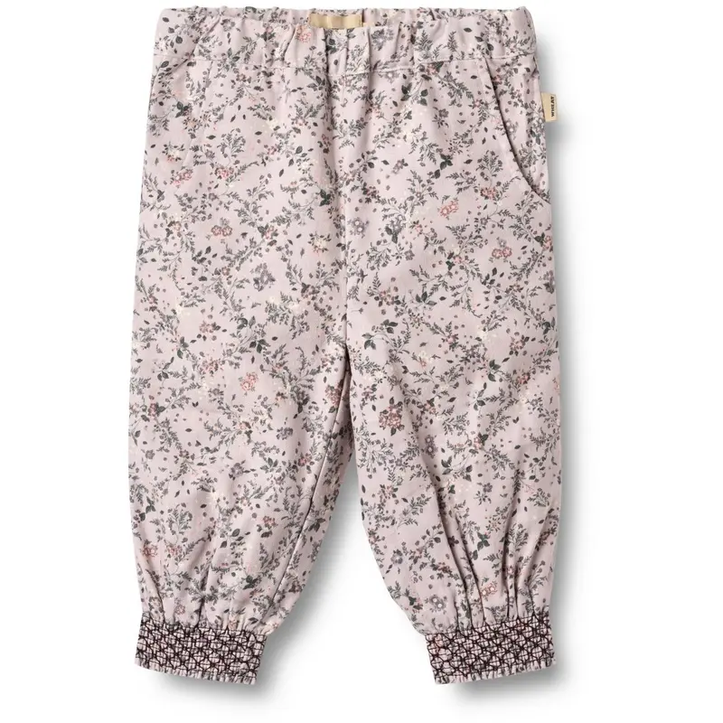Wheat Lilac Checked Flowers Bukser Lined Sara 1