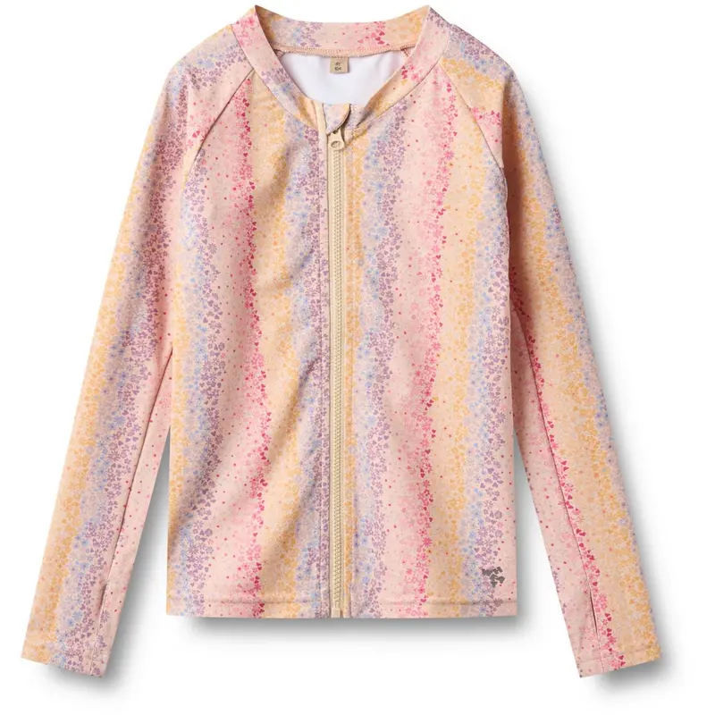 Wheat Multi Rainbow Badebluse L/S Zip Ada 1