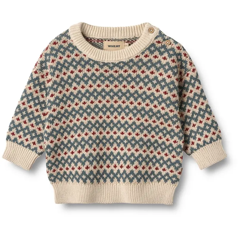 Wheat Offwhite Jacquard Pullover Harlow 1