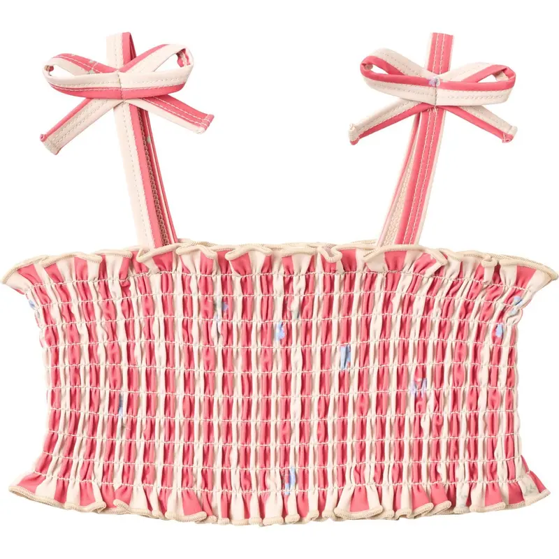 Wheat Red Stripe Flowers Bikini Carla 2
