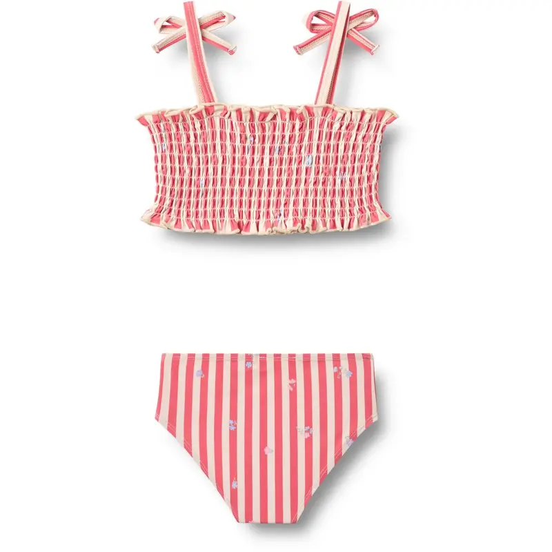 Wheat Red Stripe Flowers Bikini Carla 6