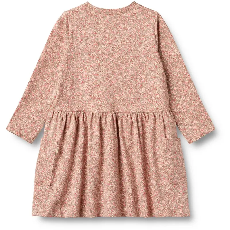 Wheat Rose Dust Flower Meadow Jersey Kjole L/S Bessie 2