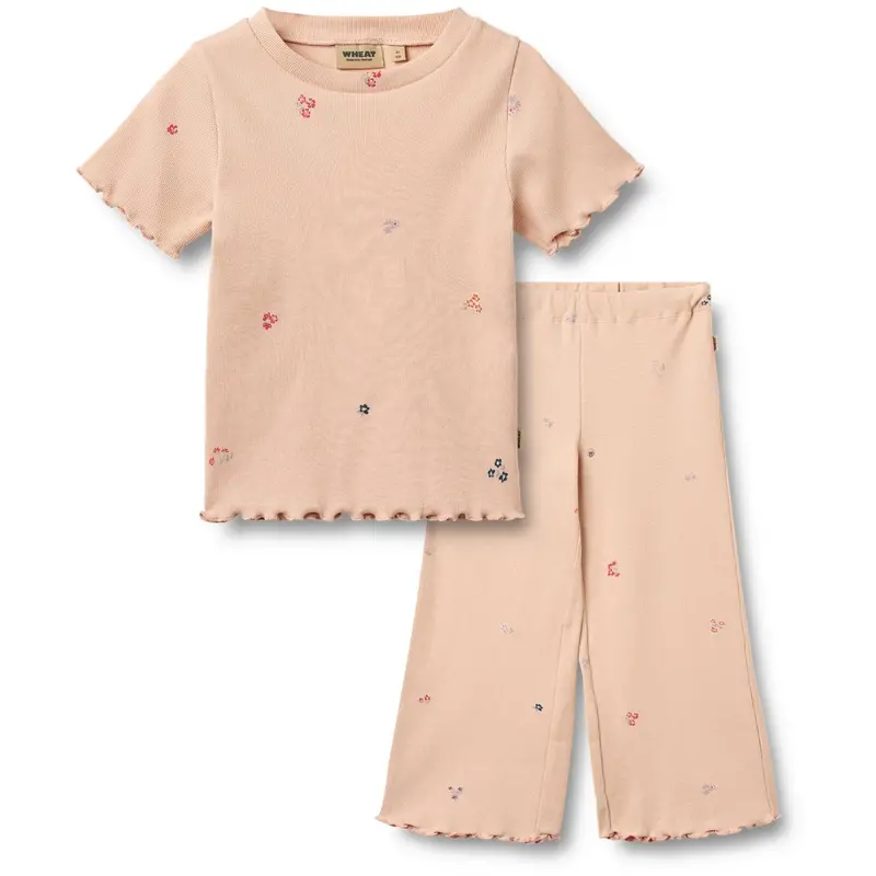 Wheat Rose Flowers Sæt T-Shirt S/S & Bukser Alicia 1
