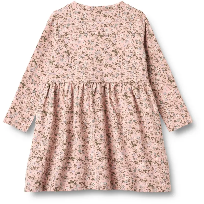 Wheat Rose Powder Flowers Jersey Kjole L/S Sessa 2