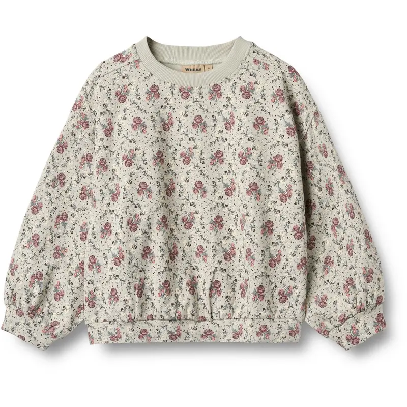 Wheat Slightly Green Flowers Sweatshirt L/S Lia 1