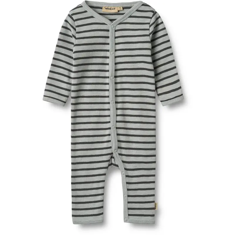 Wheat Soft Blue Stripe Buksedragt L/S Dusty 1